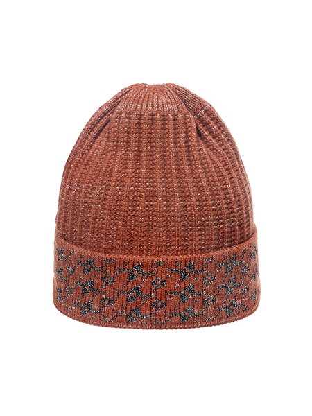 

Golden Silk Woolen Warm Hat, Brown, Hats