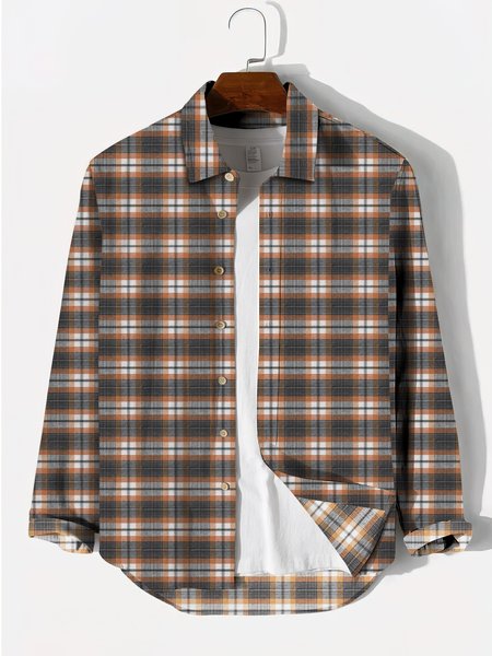 

Casual Plaid Shirts & Tops, Yellow, Men's shirts