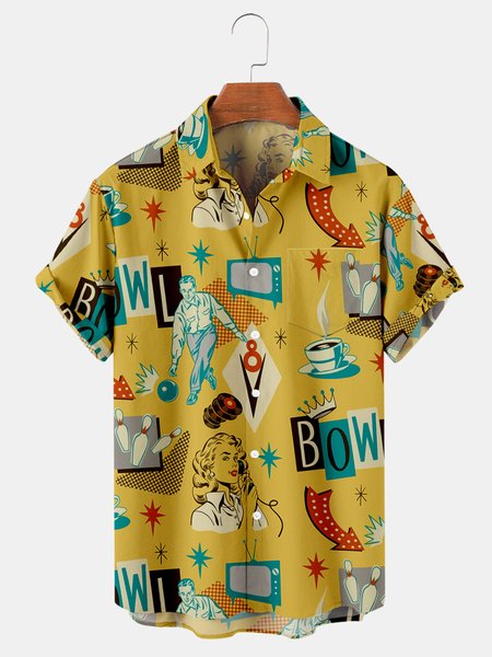 

Vintage Bowling Shirts & Tops, Yellow, Shirts ＆ Blouse
