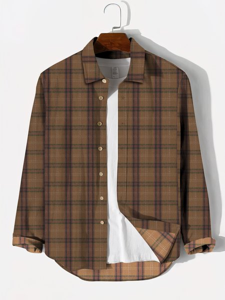 

Casual Shirt Collar Shirts & Tops, Brown, Men's shirts
