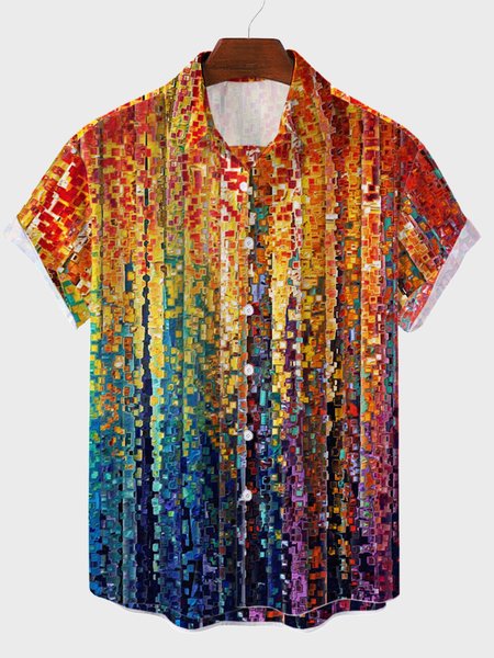 

Cotton-Blend Shirt Collar Shirts & Tops, As picture, Shirts