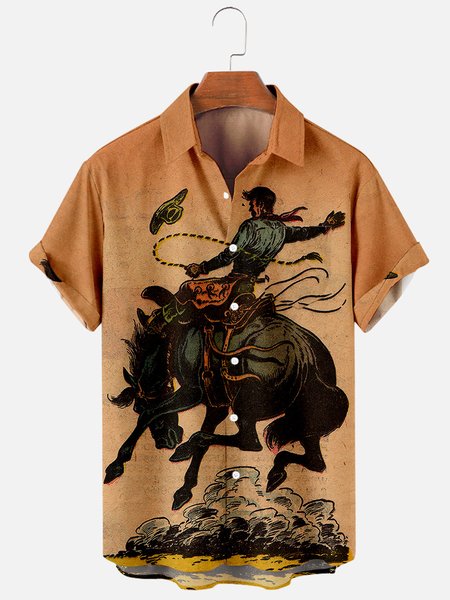 

Shirt Collar Shirts & Tops, Yellow, Men's Floral shirt
