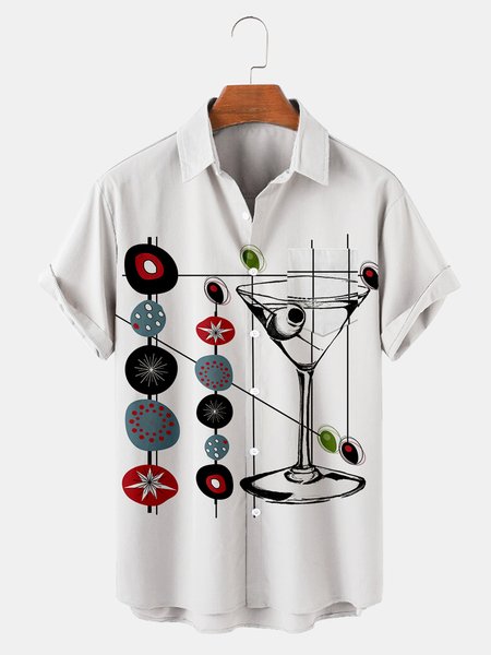

Shirt Collar Casual Shirts & Tops, White, Men's Floral shirt