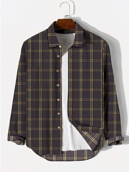 

Cotton Shirt Collar Shirts & Tops, As picture, Men's shirts