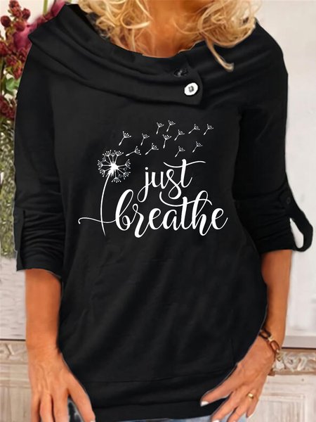 

Casual Printed Long Sleeve Shirts & Tops, Black, Blouses & Shirts