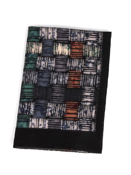 

Cashmere Plaid Warm Scarf, Black, Scarves & Gloves