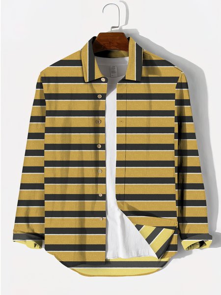 

Striped Casual Shirts & Tops, Yellow, Men's Floral shirt