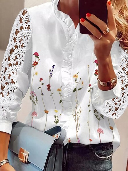 

Floral-Print Shirts & Tops, White, Blouses & Shirts