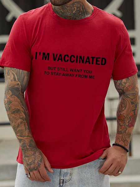 

I'm Vaccinated But Still Want You To Stay Away From Me Men's T-shirt, Red, T-shirts