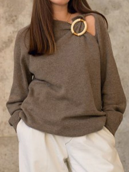 

Shift Elegant Long Sleeve Sweater, Coffee, Pullovers