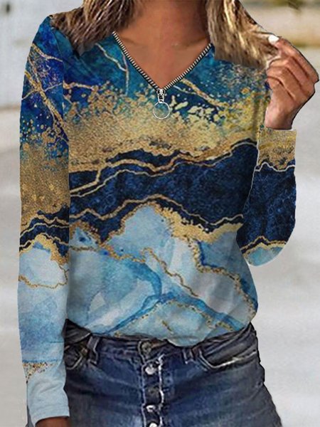 

Long Sleeve Holiday T-shirt, Blue, T-Shirts