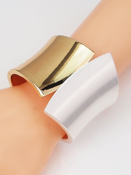 

Simple Alloy Plating Bracelet, Sliver-gold, Bracelets