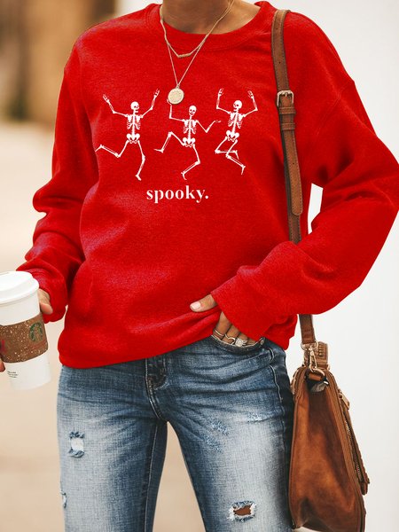 

Skull Spooky SCotton-Blend Skull Sweatshirt, Red, Hoodies&Sweatshirts