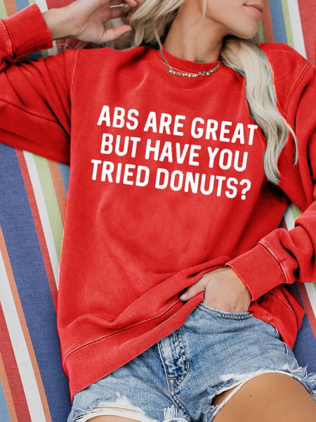 

Abs Are Great But Have You Tried Donuts Sweatshirt, Red, Hoodies&Sweatshirts