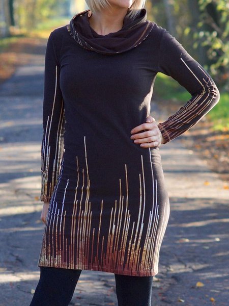 Geometric Long Sleeve Casual Sweatshirts, Black, Hoodies & Sweatshirts