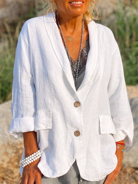 

Basic Long Sleeve Cardigan, White, Coats & Jackets
