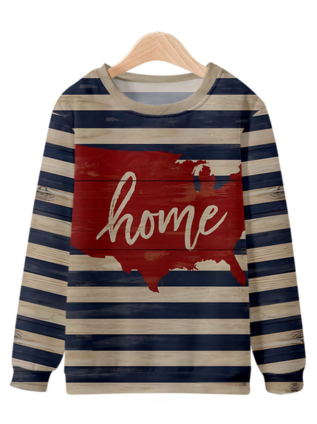 

Casual loose men's striped element printed round neck sweater, The black stripe, Hoodies&Sweatshirts