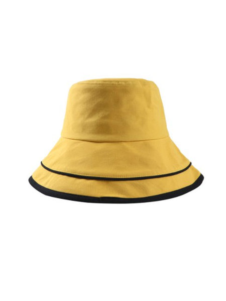 

Summer Retro Double Ruffled Beach Sunhat Fisherman Hat, Yellow, Women Hats