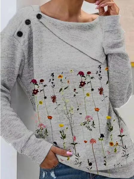

Shawl Collar Casual Shirts & Tops, Gray, Tops