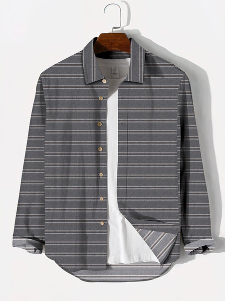 

Stripes Casual Shirts & Tops, As picture, Men's Floral shirt