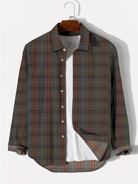 

Plaid Casual Shirts & Tops, Brown, Men's Floral shirt