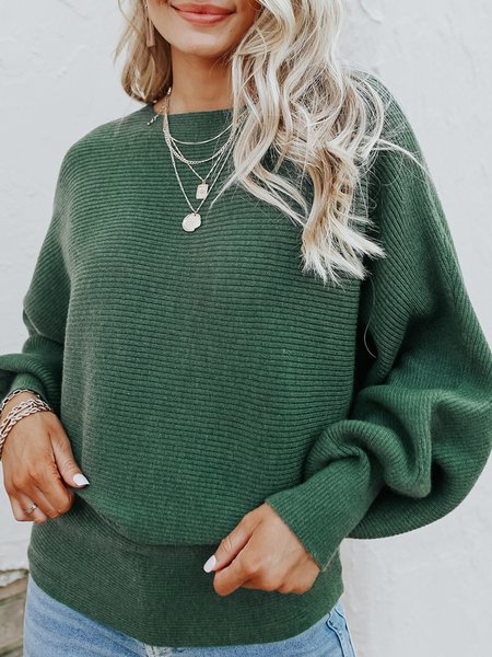 

Long Sleeve Shift Casual Sweater, Green, Sweaters & Cardigans