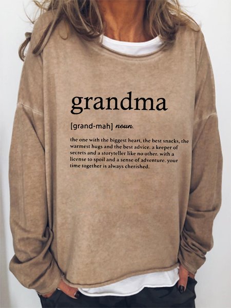 

Grandma Definition Print Sweatshirt, Light brown, Hoodies&Sweatshirts