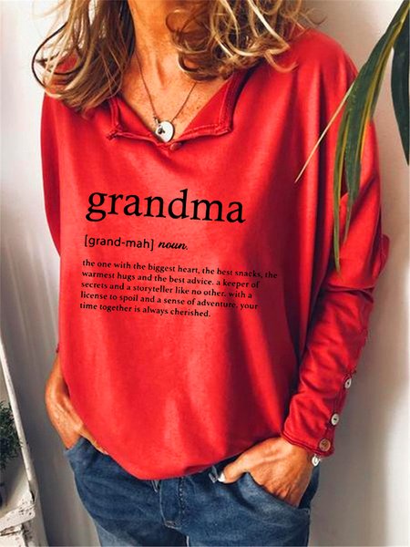 

Grandma Definition Print Sweatshirt, Red, Hoodies&Sweatshirts