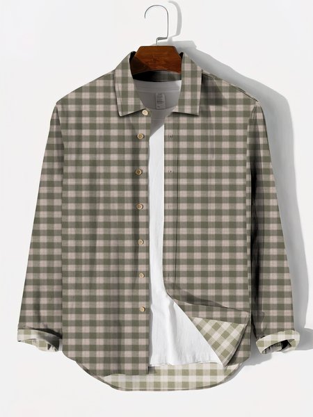 

Plaid Shirt Collar Shirts & Tops, Khaki, Men's Floral shirt