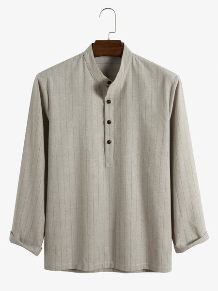 

Stand Collar Shirts & Tops, Apricot, Men's shirts