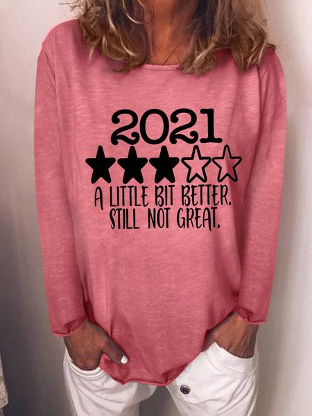 

2021 A Little Bit Better Still Not Great Long Sleeve Sweatshirt, Red, Hoodies&Sweatshirts