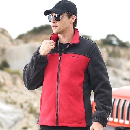 

Casual Stand Collar Outerwear, Red, Outerwear