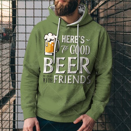 

Men's Beer Cheers Casual Cotton Long Sleeve Sweatshirt, Color3, Hoodies