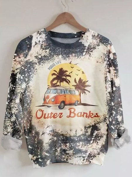 

Pogue Life Bleached Outer Banks Shift Sweatshirt, As picture, Hoodies&Sweatshirts
