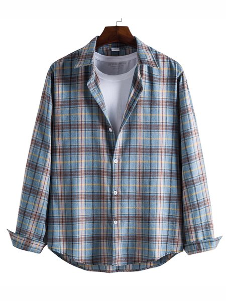 

Casual Plaid Shirts, Lightblue, Men's shirts
