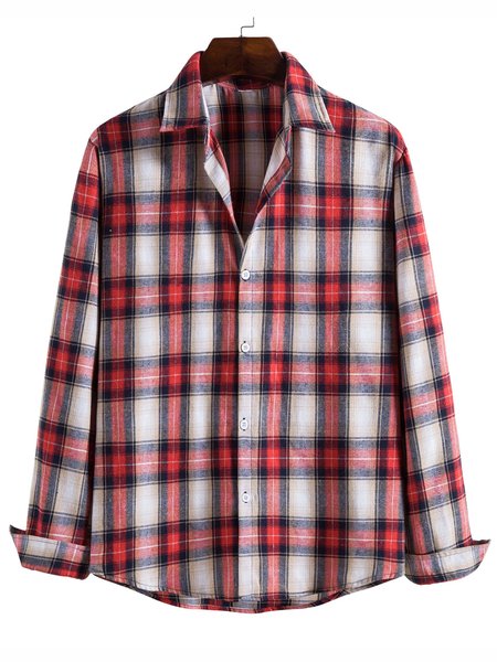 

Shirt Collar Casual Shirts, Red, Men's shirts