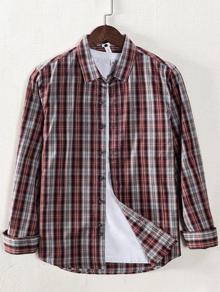 

Cotton-Blend Shirt Collar Shirts & Tops, Red, Men's Floral shirt