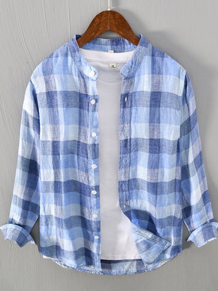 

Plaid Casual Shirts & Tops, Blue, Men's Floral shirt