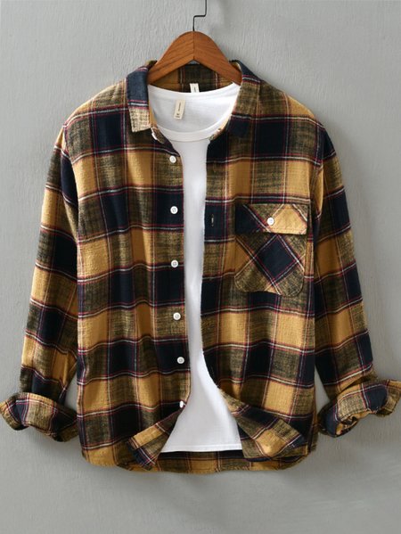 

Work Cotton Shirts, Yellow, Shirt