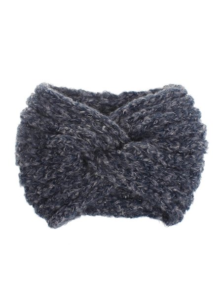 

Vintage Mohair Cross Warm Headband, Navyblue, Headwear