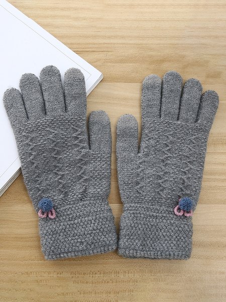 

Cashmere Simple Warm Knitted Gloves, Gray, Scarves&Gloves