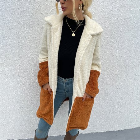 

Casual Long Sleeve Corduroy Shawl Collar Outerwear, Brown, Outerwear