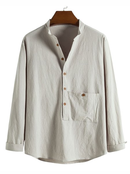

Casual Shirt Collar Shirts & Tops, Gray, Men's shirts