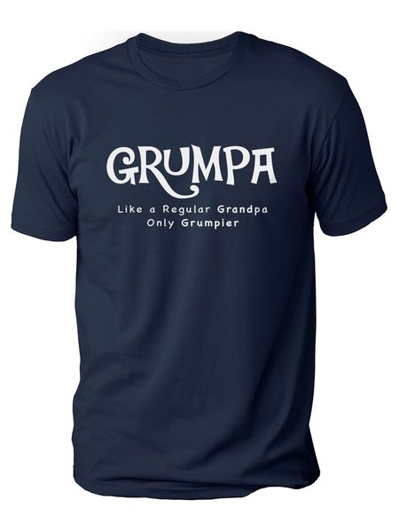 Grumpa,Only Grumpier Cotton Casual Shirts & Tops, Purplish blue, T-shirts
