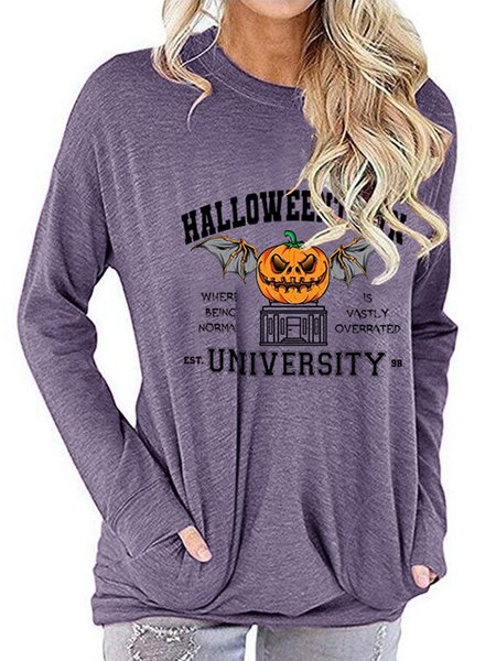 

Halloween Pumpkin With Pockets Sweatshirt, Purple, Hoodies&Sweatshirts