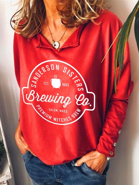 

Sanderson Sister Casual Long Sleeve Sweatshirt, Red, Hoodies&Sweatshirts