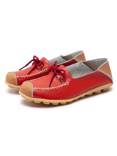 

Retro Casuale Semplice Allacciato Scarpe Piatte Scarpe, Rosso, Shoes