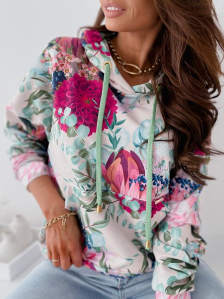 

Casual Long Sleeve Plus Size Printed Hoodie Tops Sweatshirts, As picture, Hoodies & Sweatshirts