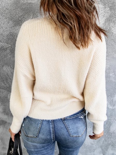 

Shift Long Sleeve Acrylic Casual Sweater, Beige, Sweaters & Cardigans