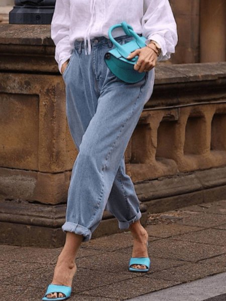 

Denim Casual Pants, Denim blue, Jeans